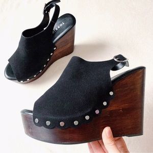 Torrid Black and Brown Platform Wedges